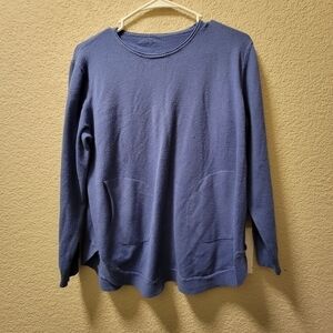 Hello Maio Imports Periwinkle Long Sleeve Sweater With Pockets Size Large